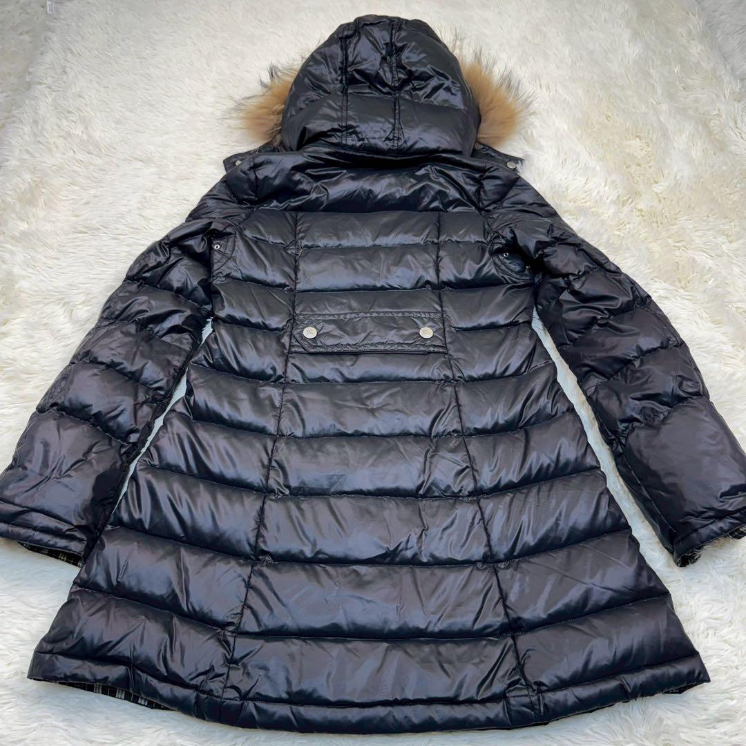 極美品✨バーバリーブルーレーベル ダウンコート ラクーンファー 38 M 黒