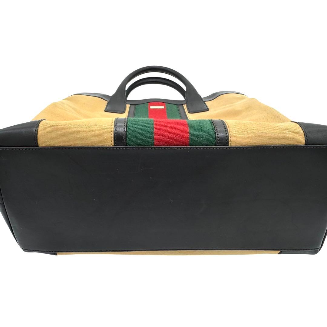 未使用品級✨グッチ トートバッグ シェリーライン キャンバス レザー A4