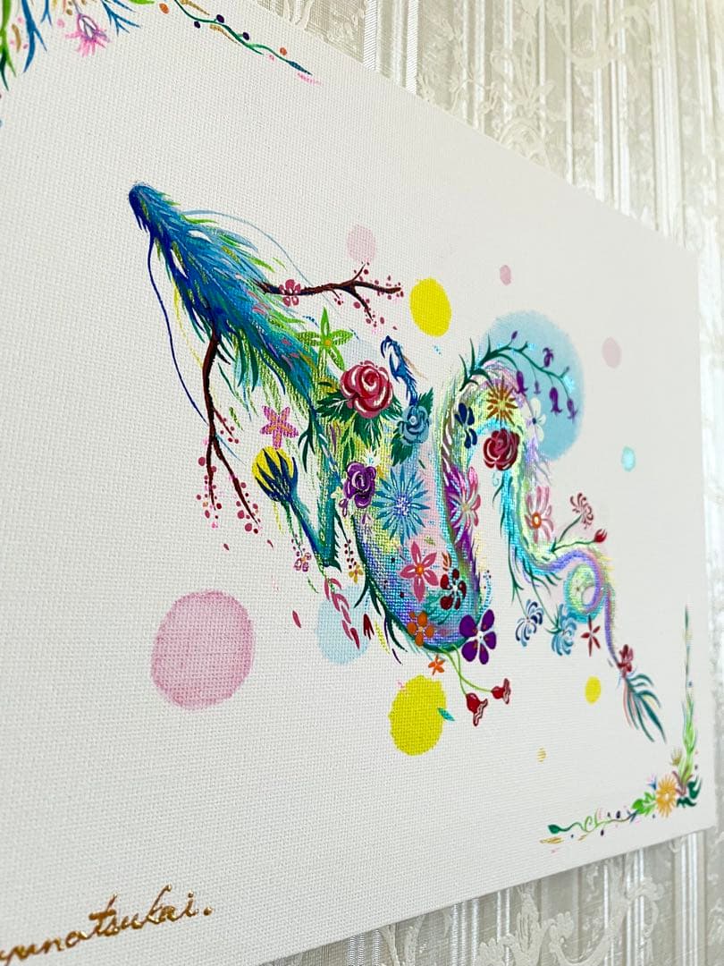 「幻の花龍」 開運絵画 龍神 花龍 抽象画 アクリル画 龍ノツカイ