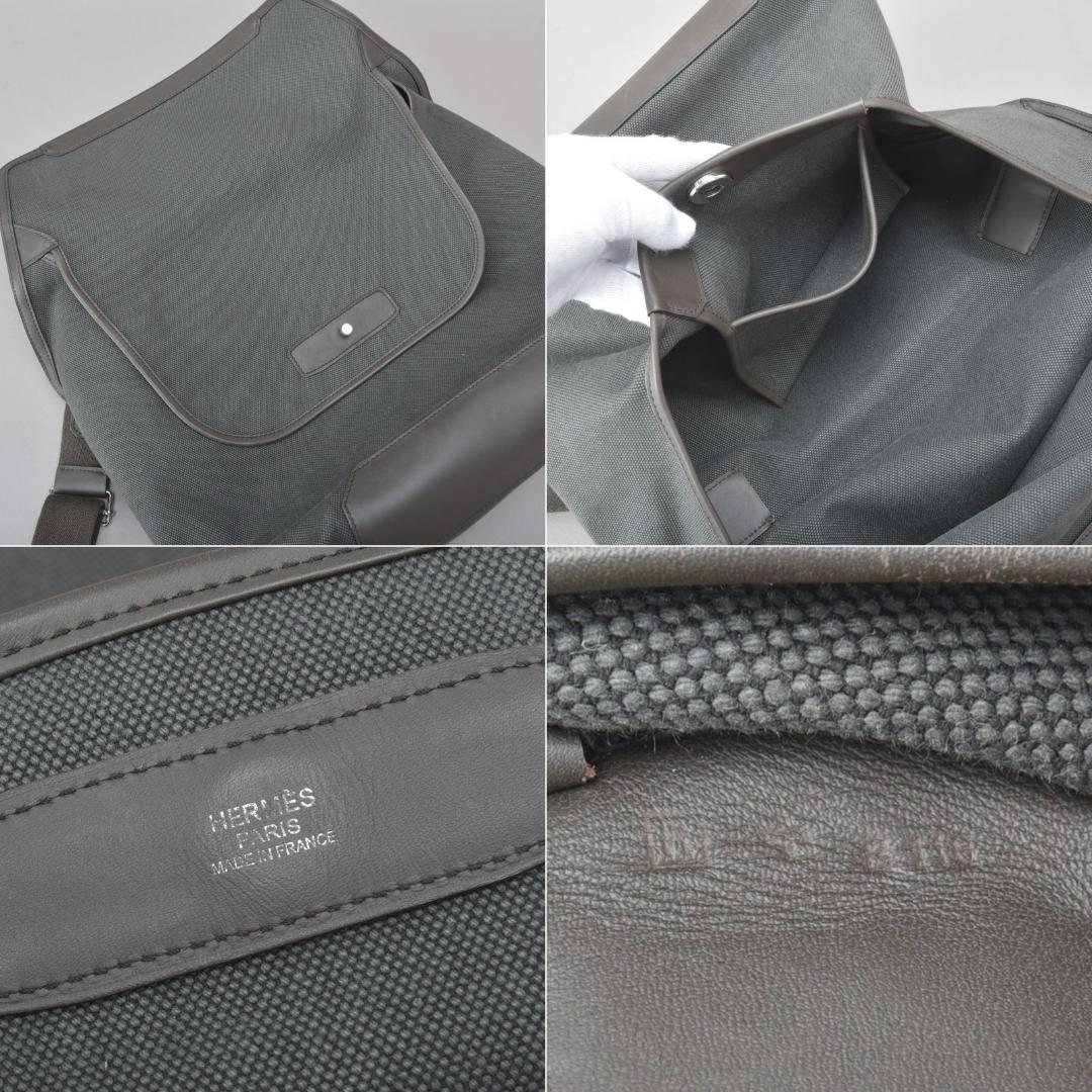 美品◇エルメス アレルトゥール メッセンジャーバッグ □R刻印キャンバス カーキ