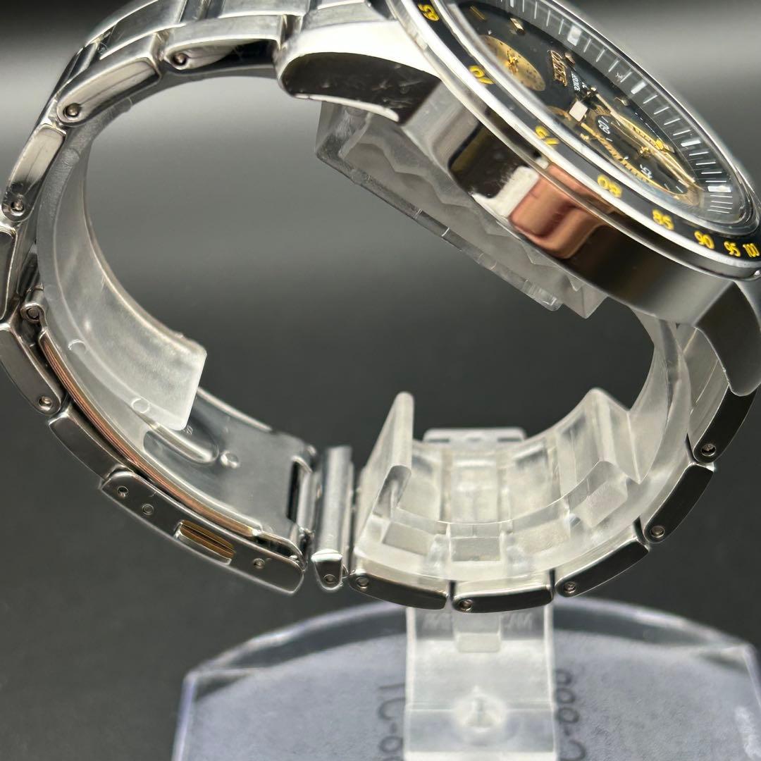 【美品】SEIKO クロノグラフ 7T92-0NW0 黒金