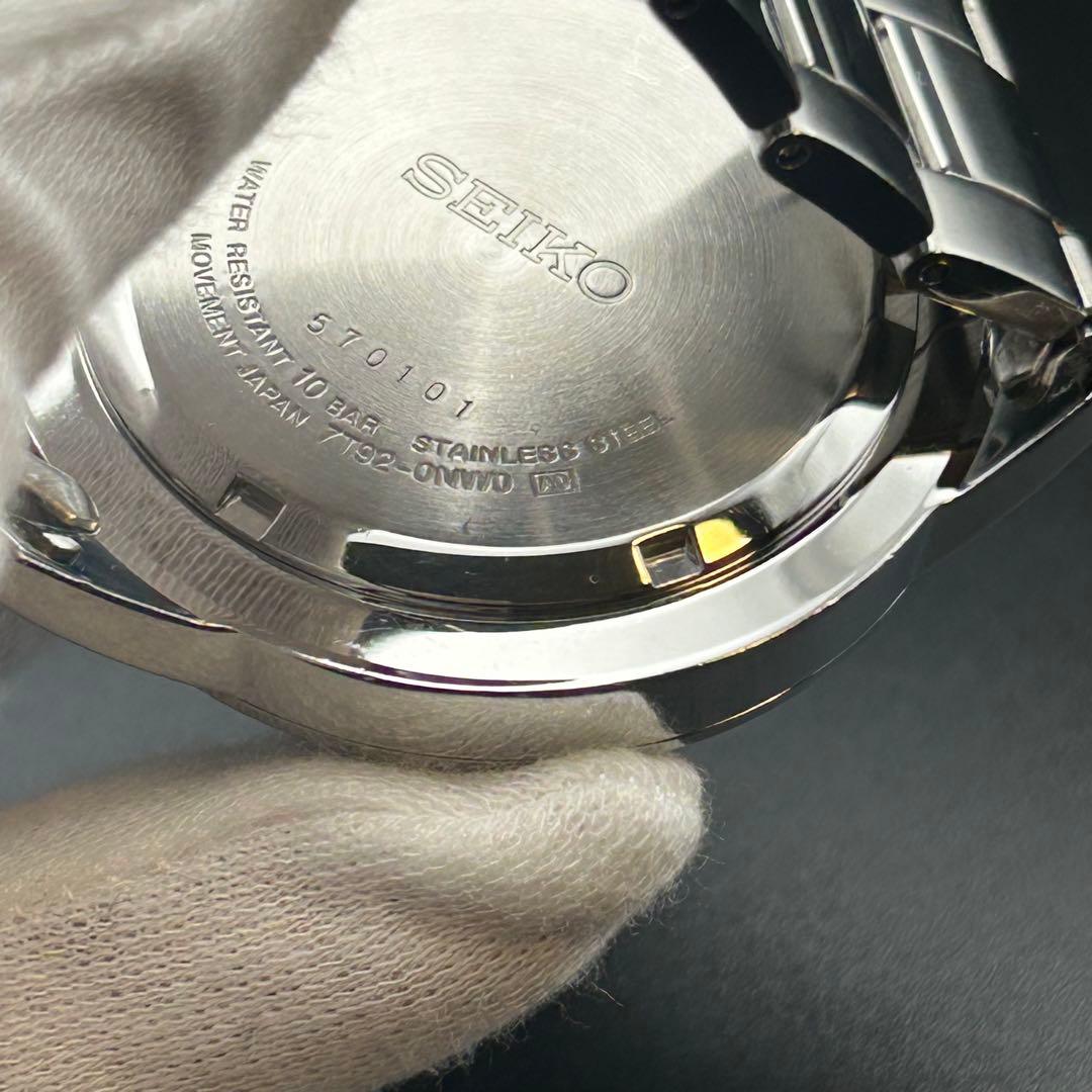 【美品】SEIKO クロノグラフ 7T92-0NW0 黒金