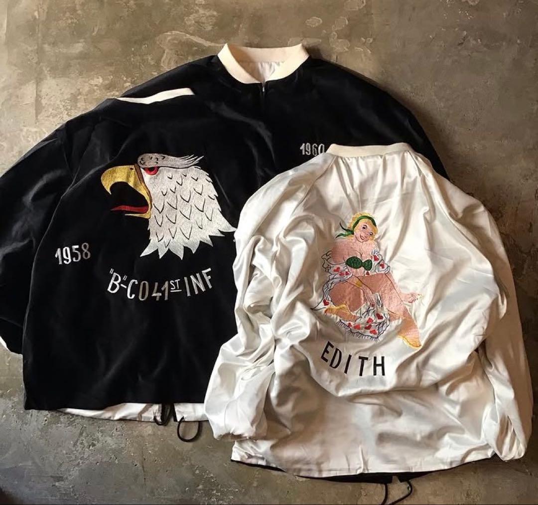 新品 Cloveru Velor Souvenir Reversible JKT