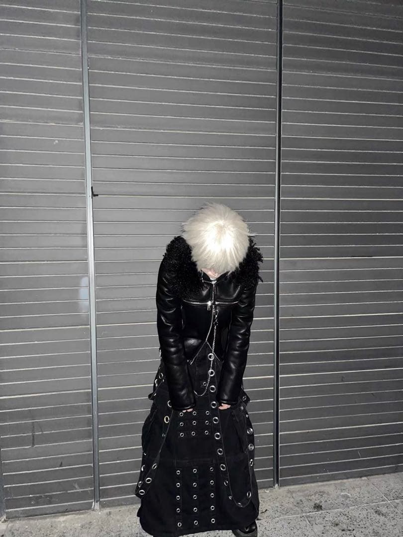 NUTO y2k opium クロス ファー襟 レザージャケット ゴシック系