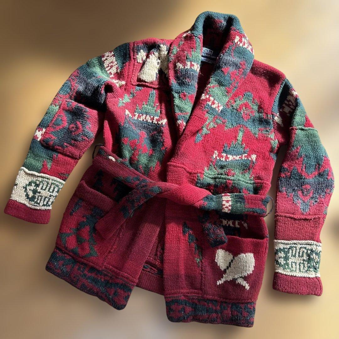 緊急値下げ　90s ポロラルフローレン　ショールカラーパッチワークガウン