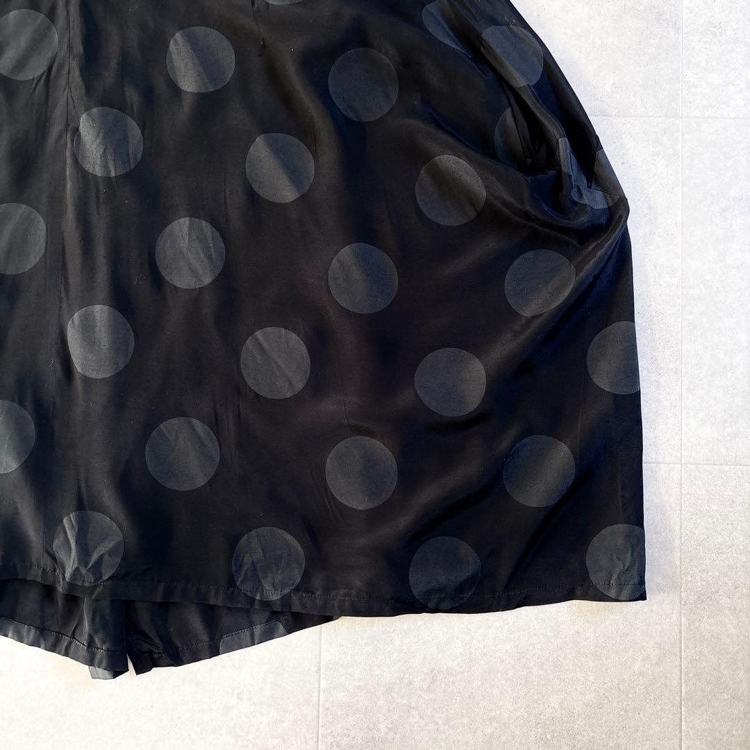 美品✨️ ワイズ 変形ドットスカート S ブラック 水玉 レーヨン100%