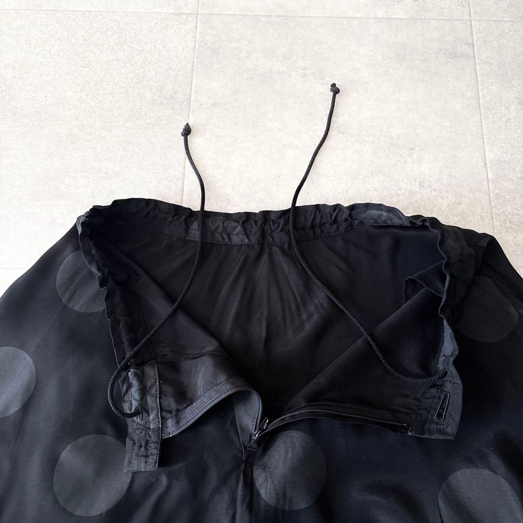 美品✨️ ワイズ 変形ドットスカート S ブラック 水玉 レーヨン100%