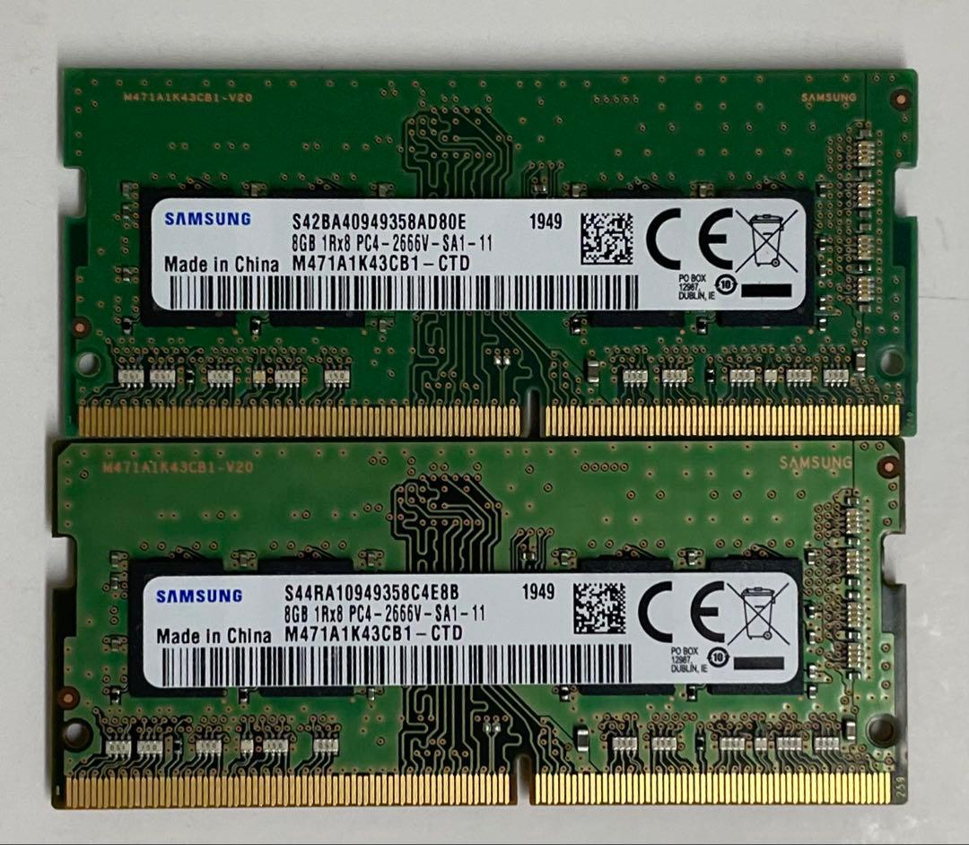 Samsung 8GB DDR4 2666MHz メモリ 2枚