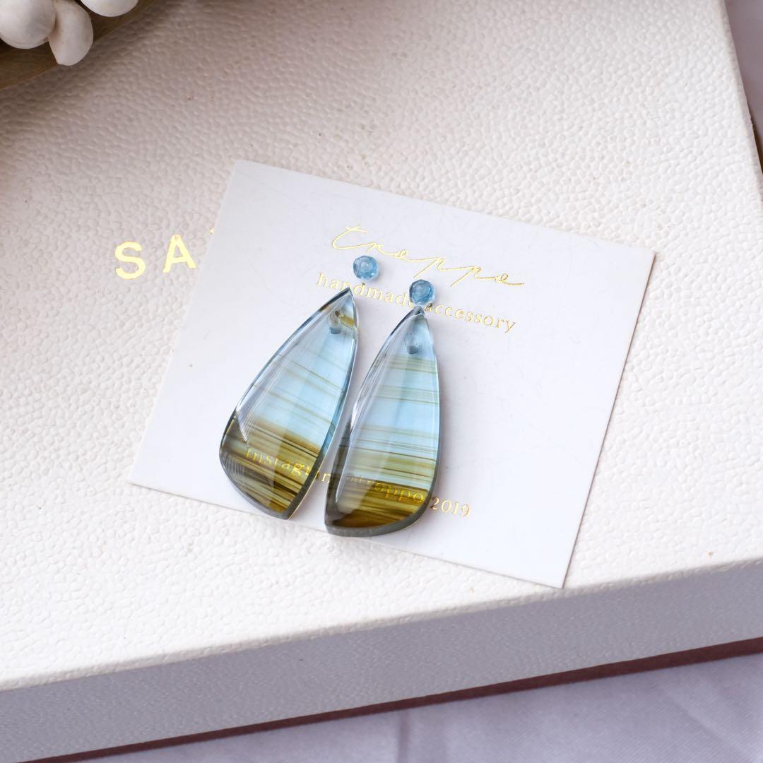 たぁ(ฅ✧ω✧ฅ)♦︎14kgfデンドリックアゲートピアス/イヤリング