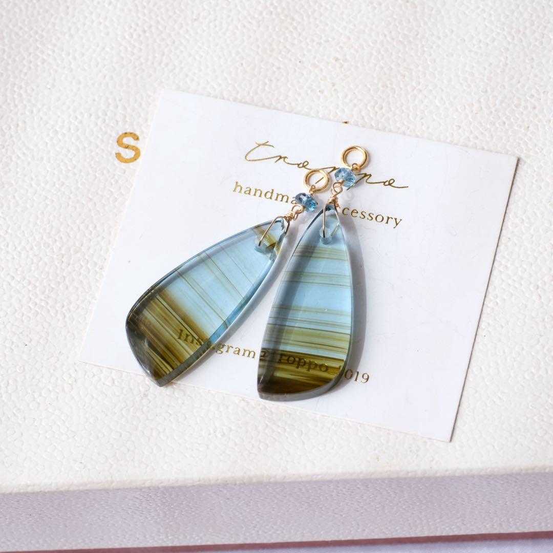 たぁ(ฅ✧ω✧ฅ)♦︎14kgfデンドリックアゲートピアス/イヤリング