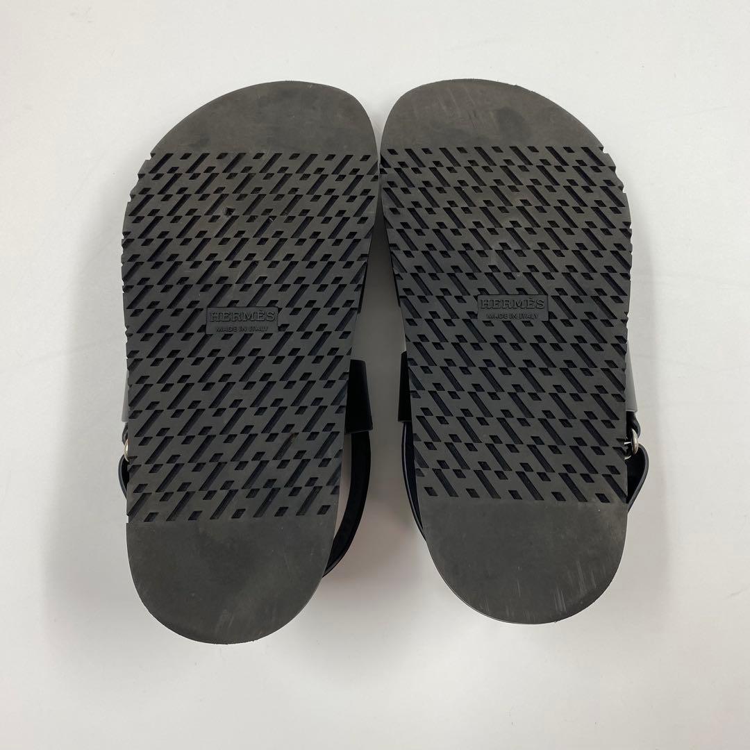 【極美品✨箱付き】HERMES エルメス　ジニアス　黒　サンダル　サイズ35.5