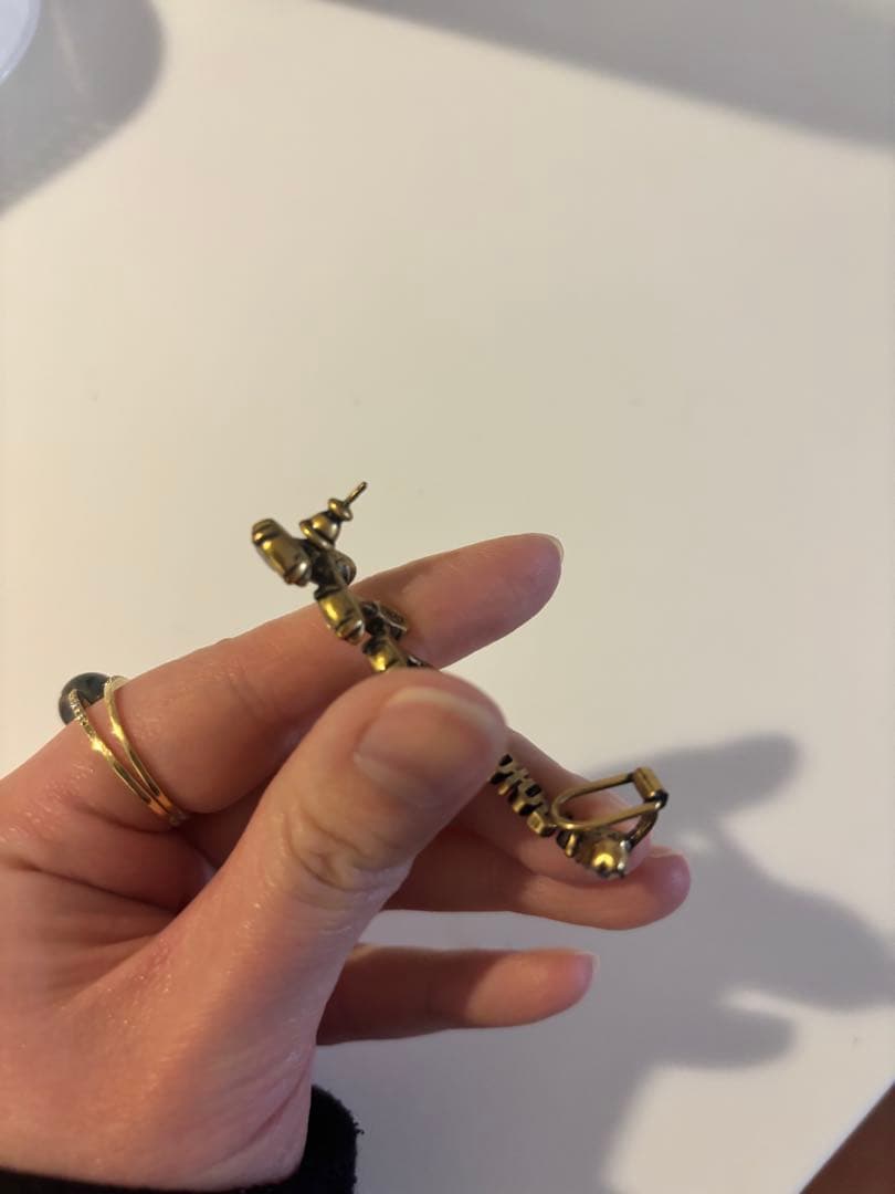 Dior クリスタル装飾 ゴールドピアス 片耳用