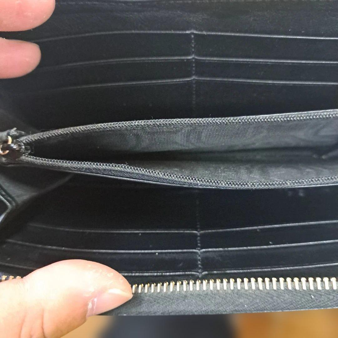 GUCCI GGパターン ブラックレザー長財布　最終値下げ