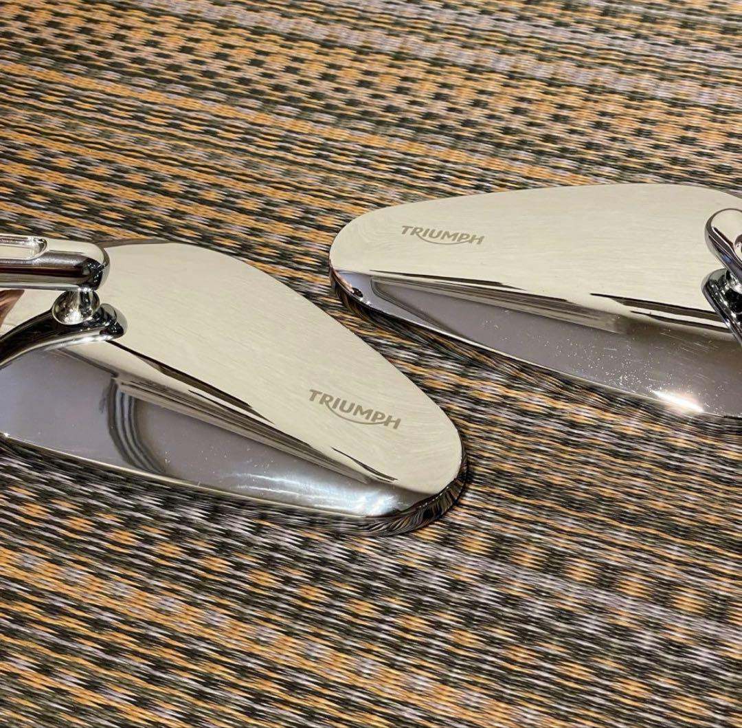 トライアンフ純正　ティアドロップ・ミラー （クローム） スピードマスター