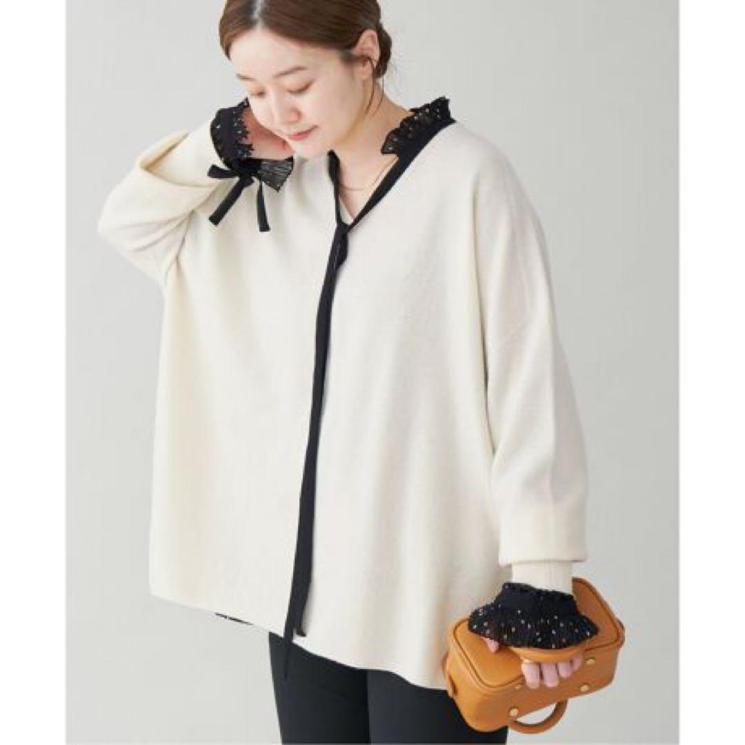 美品✨IENA 24AW Fine ニュージーウール ニュアンスVプルオーバー