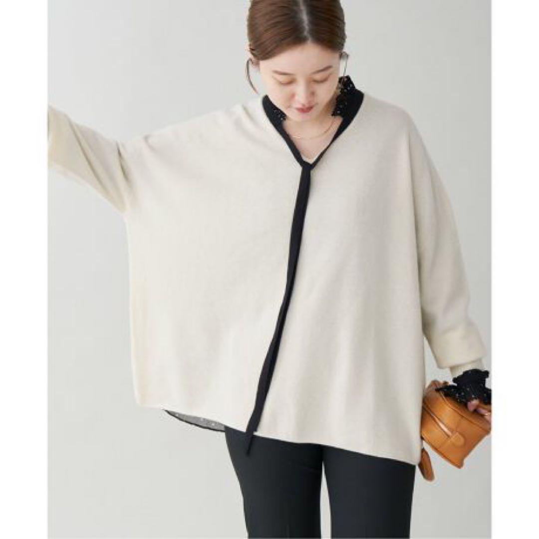 美品✨IENA 24AW Fine ニュージーウール ニュアンスVプルオーバー