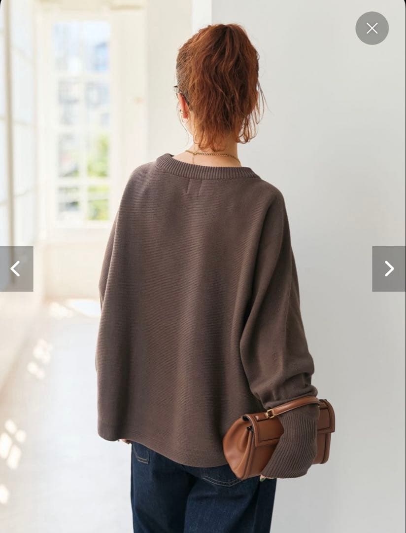 Spick&Span バルキーヤーンドルマンロングリブニット ブラウン