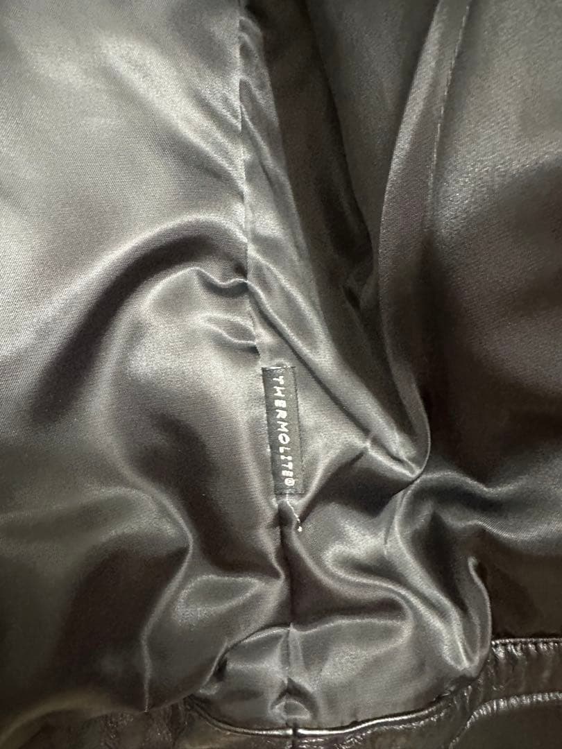 ナノユニバース　黒レザーシングルライダースジャケット