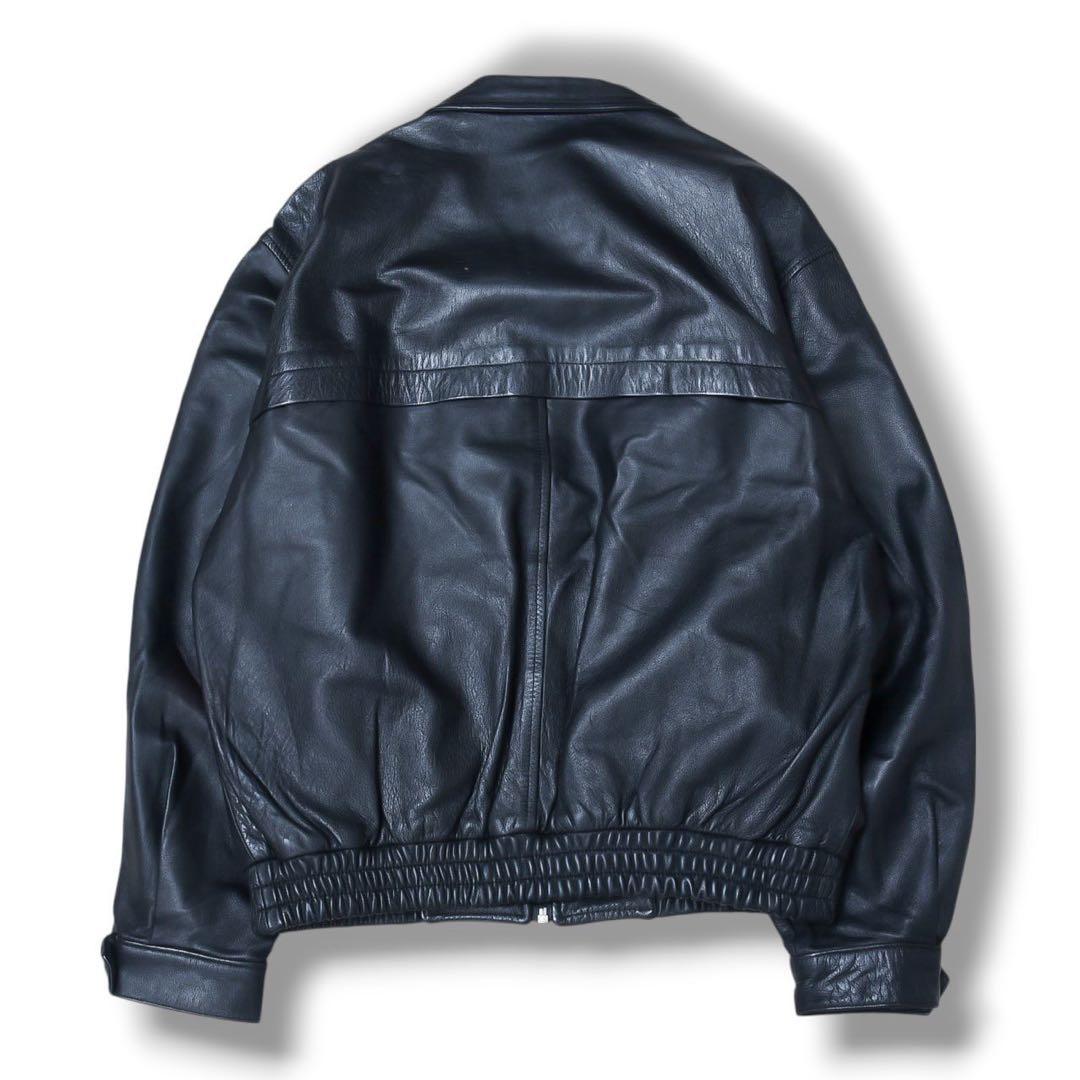 ラムレザー ショート丈ジャケット デザイン ジップブルゾン羊革 A-2 短丈