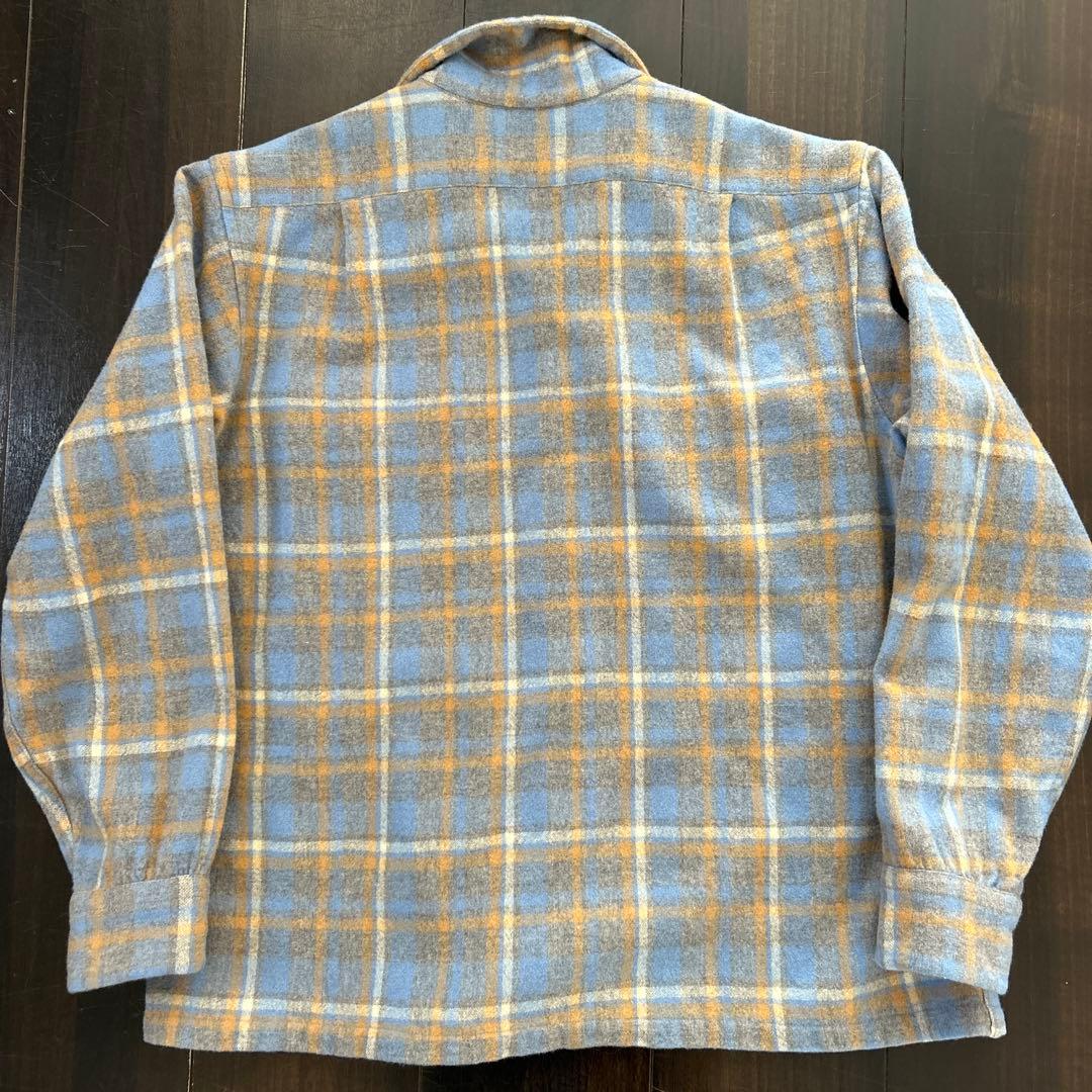 ニ*ク様 ペンドルトン　70s ブルー　グレー　オレンジ　ホワイト　ボードシャツ