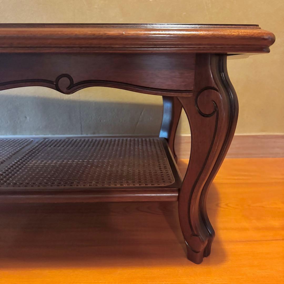 【美品】karimoku カリモク コロニアル ラタン 猫脚 センターテーブル