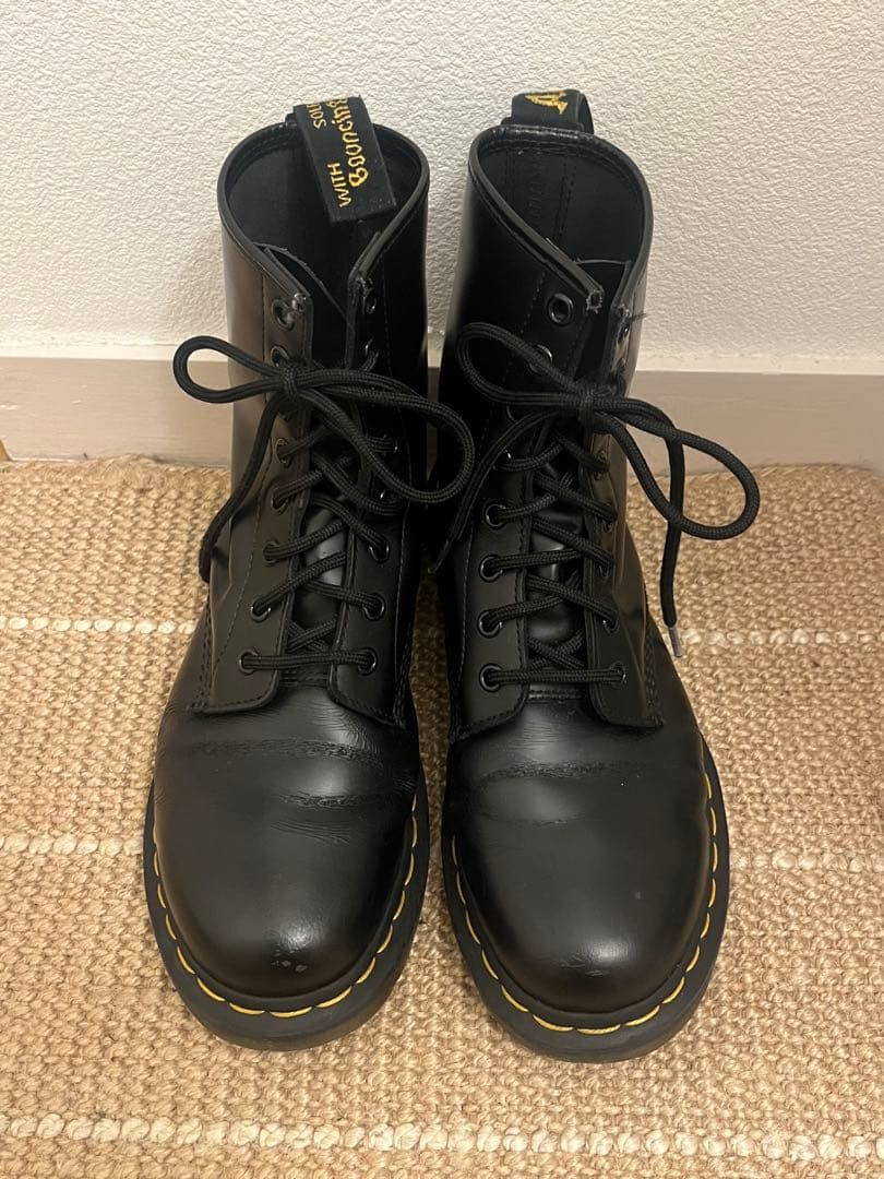 Dr. Martens ブラックレザー 8ホール(UK6)25.0cm