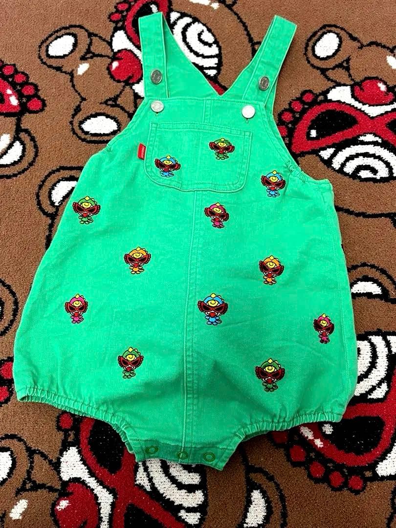 ヒステリックミニ　ミニラしっぽ付き刺繍オーバーオール　サロペット