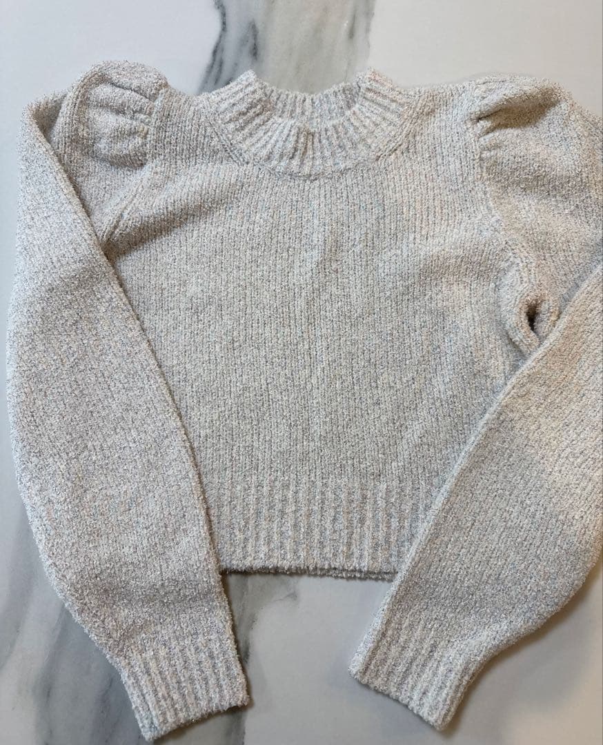 【美品】シーニュボリュームスリーブニットファンシー