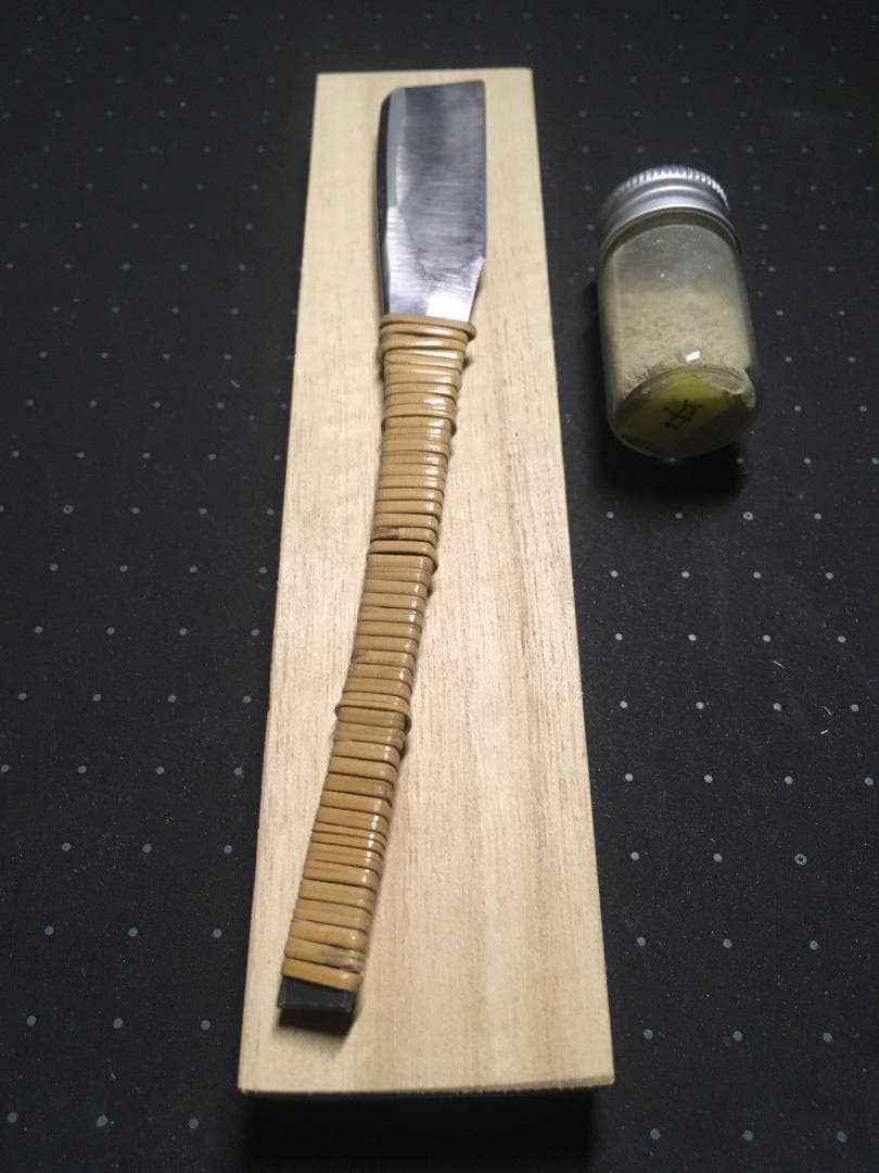 日本 剃刀　特級　寺正　玉鋼　別打　籐巻　桐箱　砥粉（中山）