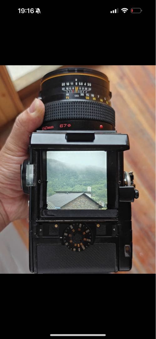 ブロニカS2のスクリーン 増光一体型スクリーン