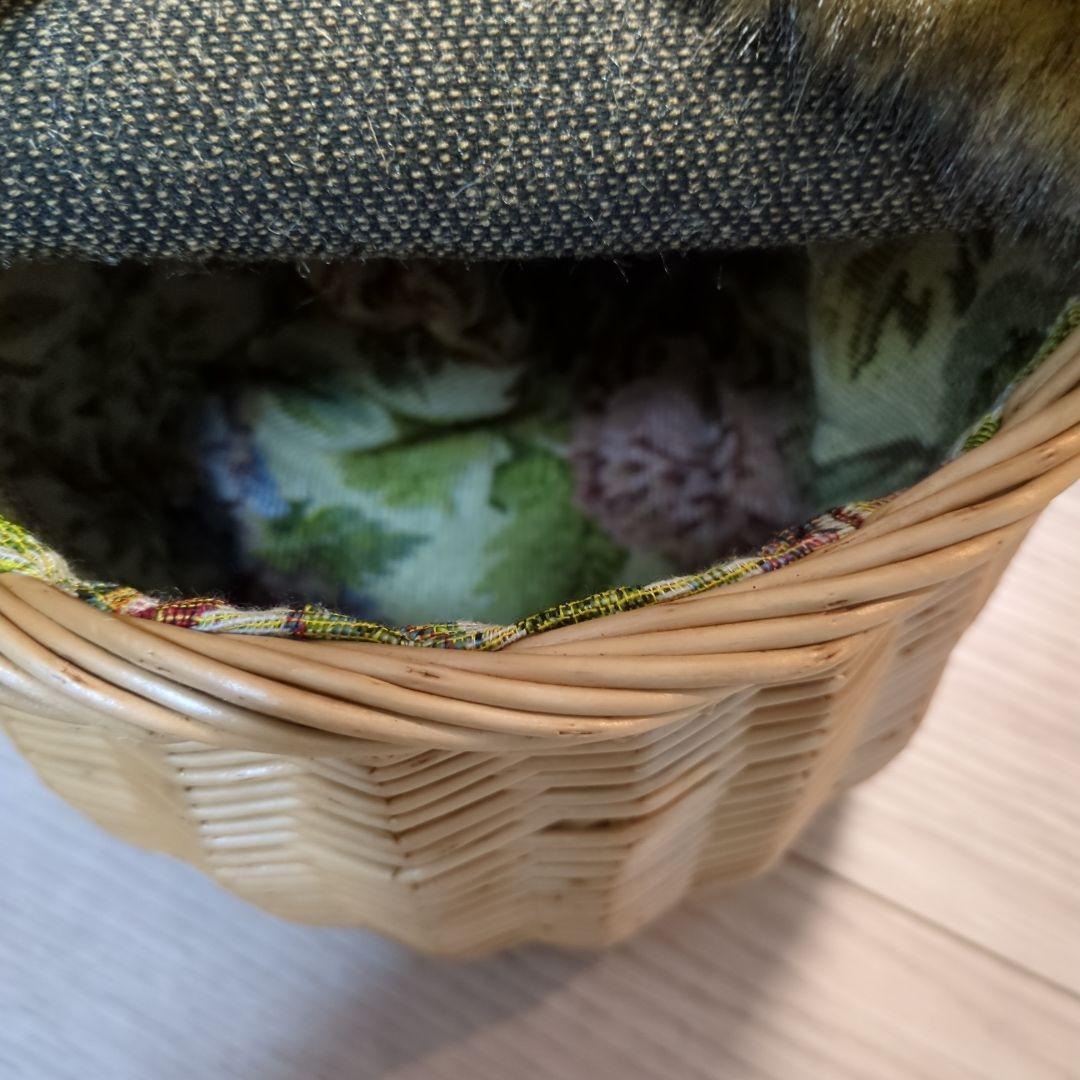 新品 KIYATA 動物バスケット ネコ かごバッグ キヤタ