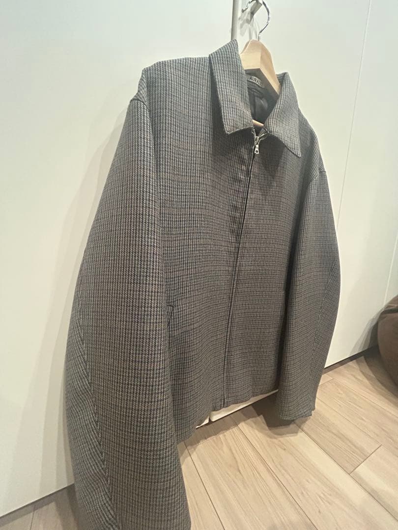 ジャケット・アウター AURALEE DOUBLE FACE CHECK ZIP BLOUSON