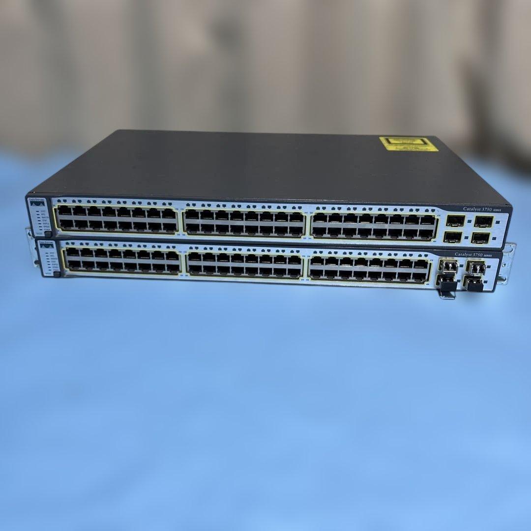 Cisco catalyst WS-C3750-48TS-S 2台セット