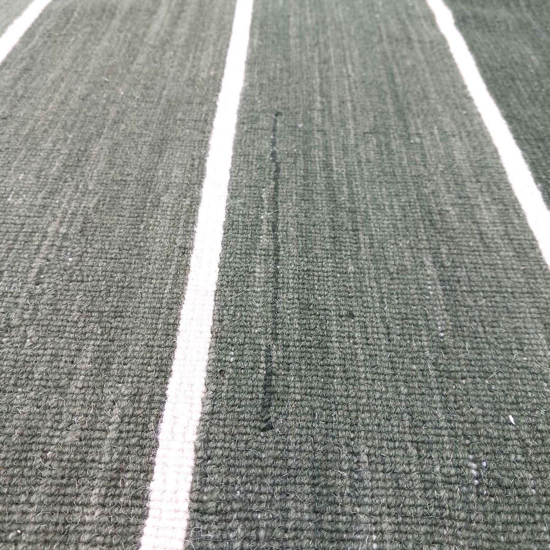 Y2579 インド製 ハリス ウール100% 手織り 平織ラグ 大判