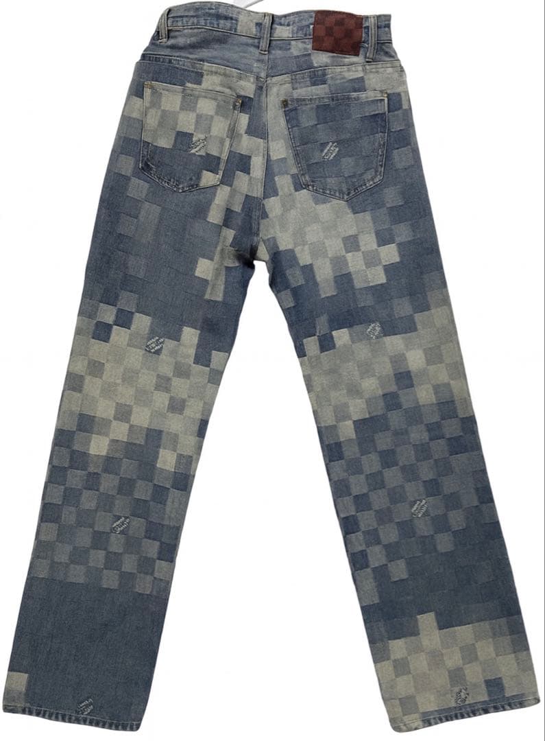 LOUIS VUITTON ダミエデニムスケートパンツ「未使用に近い」