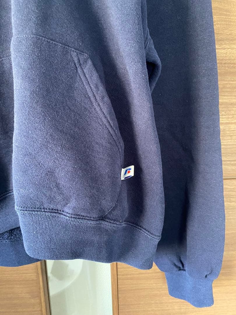 90s 00s RUSSELL ラッセル 無地 パーカー ネイビー メキシコ製