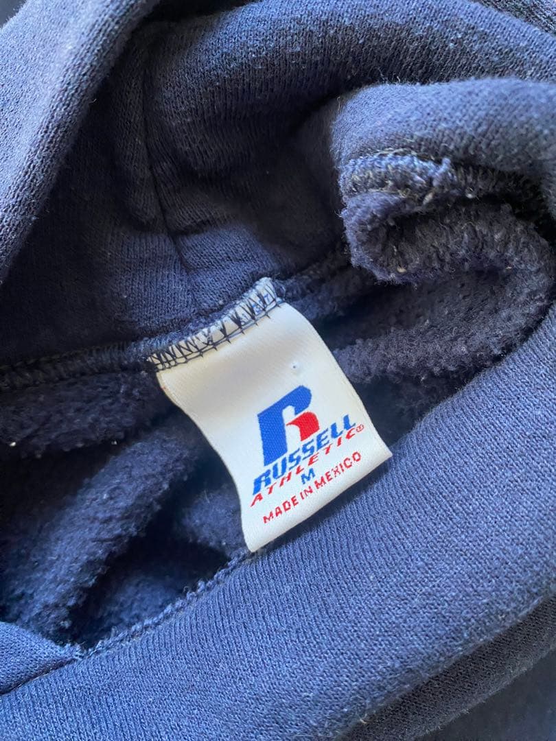 90s 00s RUSSELL ラッセル 無地 パーカー ネイビー メキシコ製