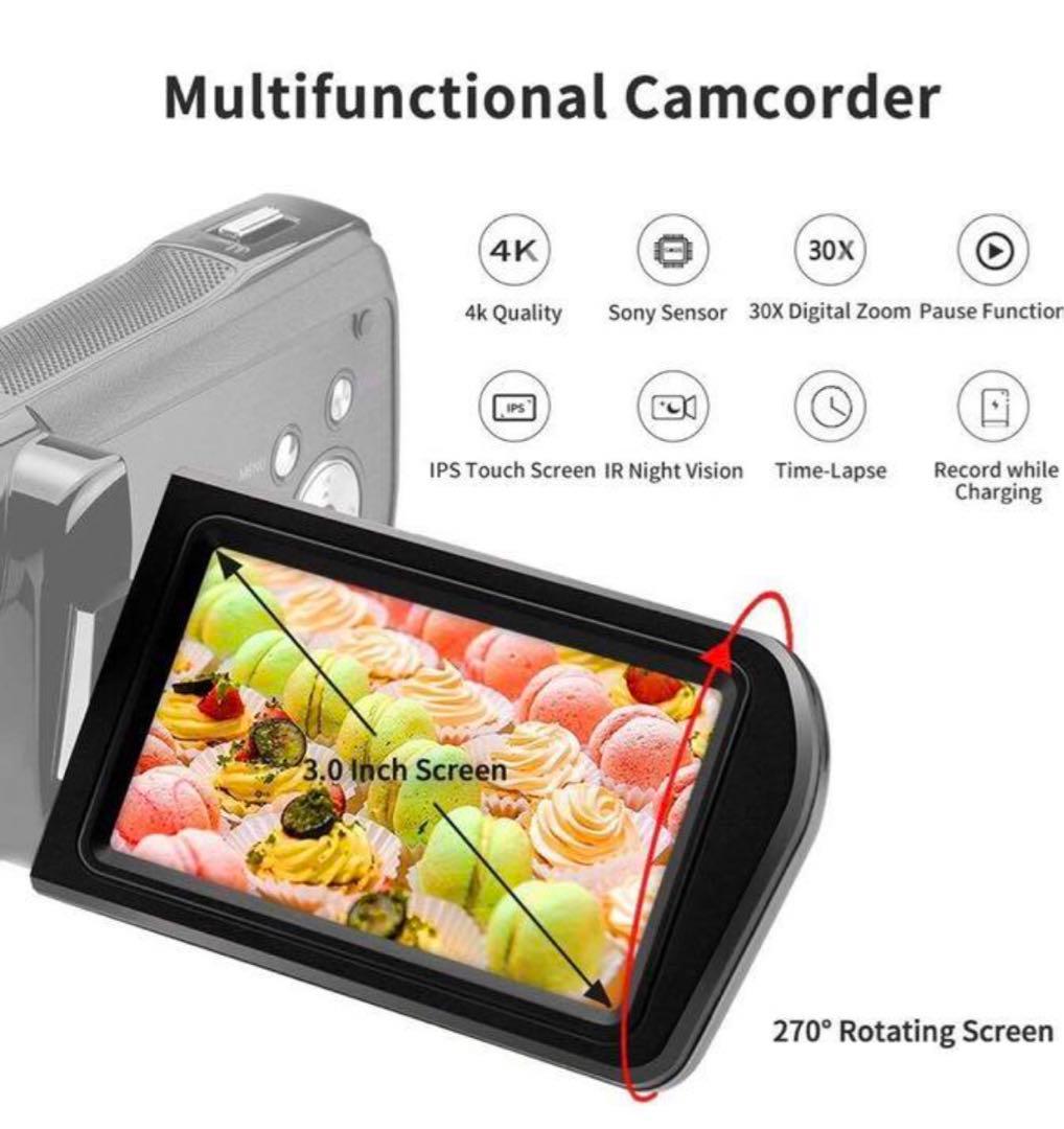 4Kビデオカメラ　未使用　Webカメラ