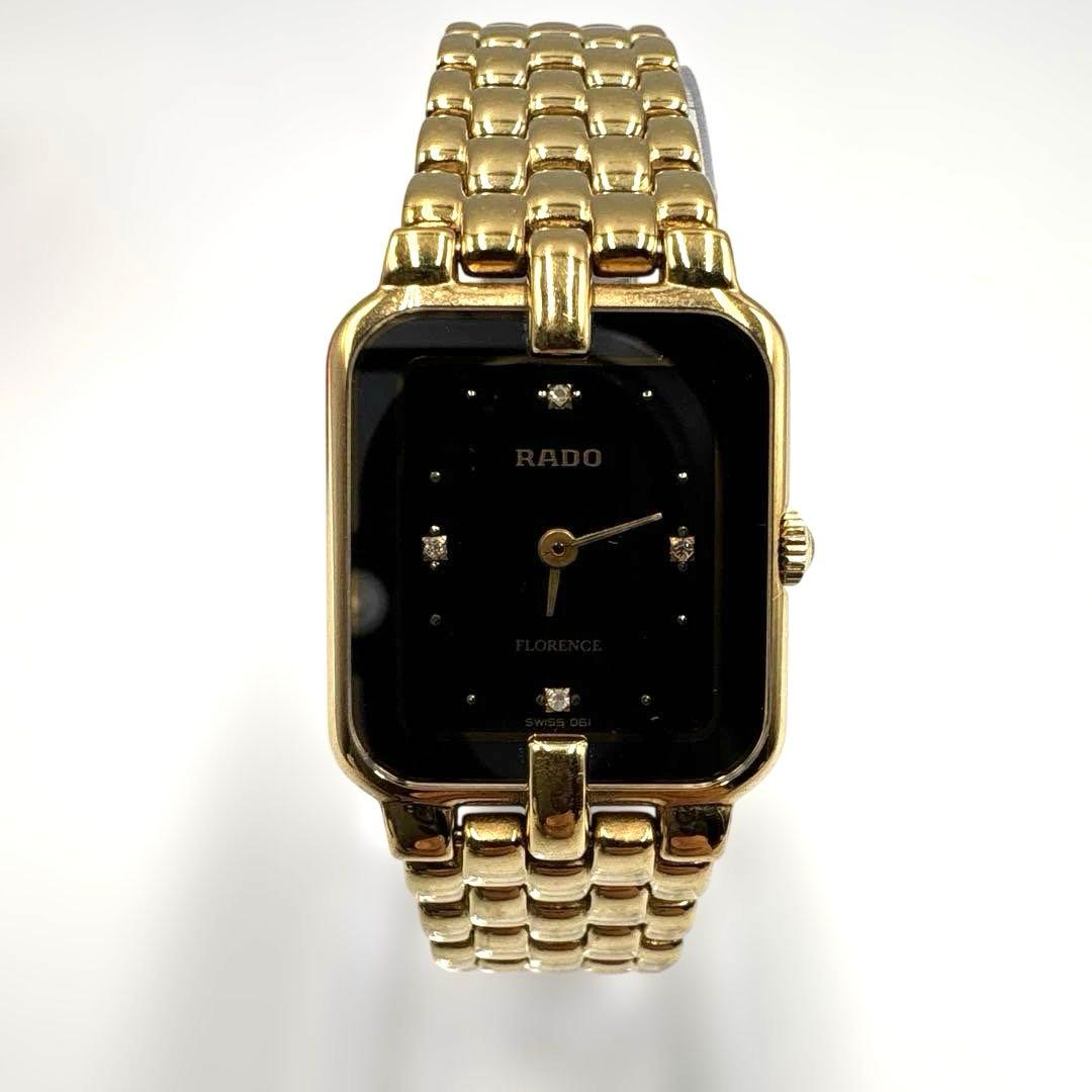 【極美品】ラドー　電池新品　フローレンス　スクエア　4Pダイヤ　稼働中　時計