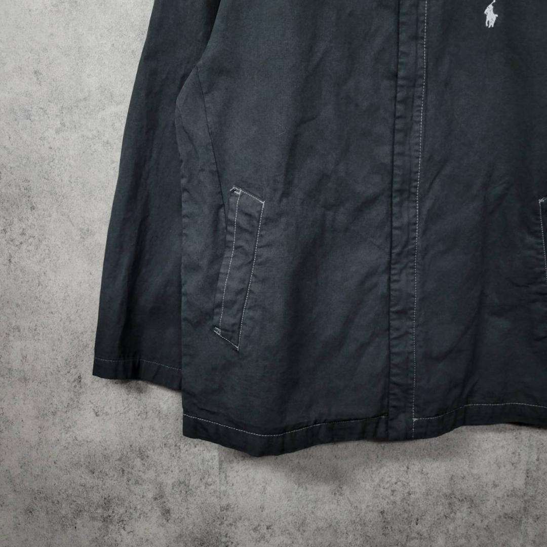 【90s 古着】ポロ ラルフローレン 刺繍 ナイロンジャケット ブラック L
