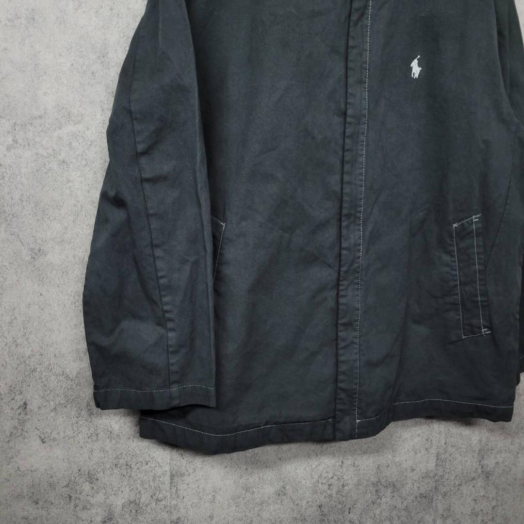 【90s 古着】ポロ ラルフローレン 刺繍 ナイロンジャケット ブラック L