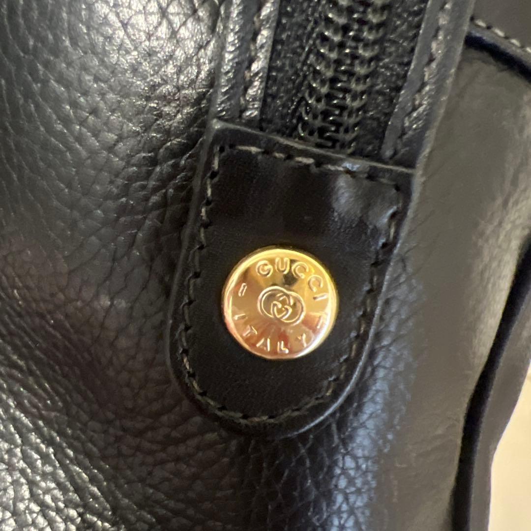 おしゃれ GUCCI オールド グッチ ボストンバック 黒 革 ヴィンテージ