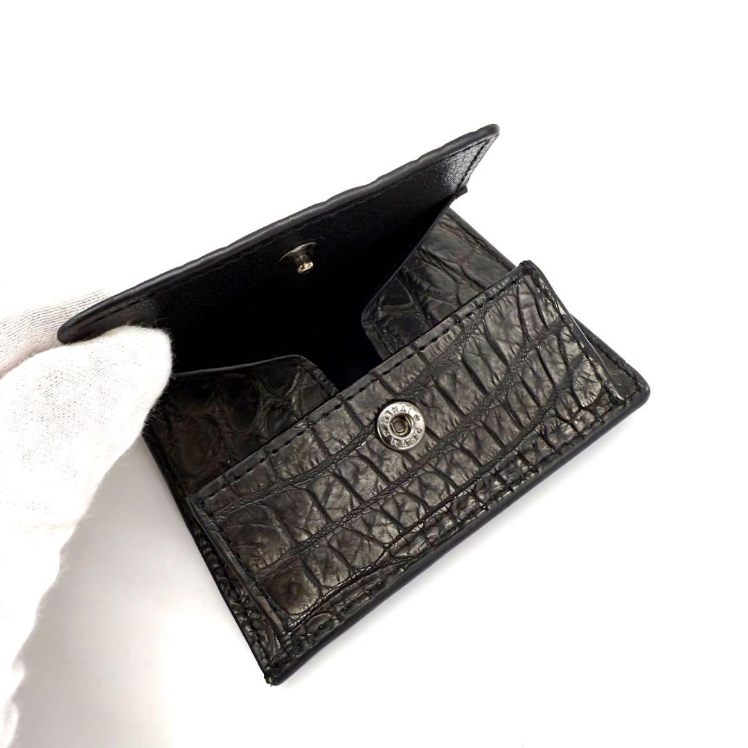 サンザ　vermilion 阿波松煙墨染クロコ S3H マネークリップ