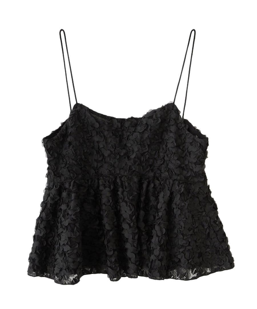 完売　ココディール　新品タグ付　3Dラッフルチュールペプラムブラウス　25ss