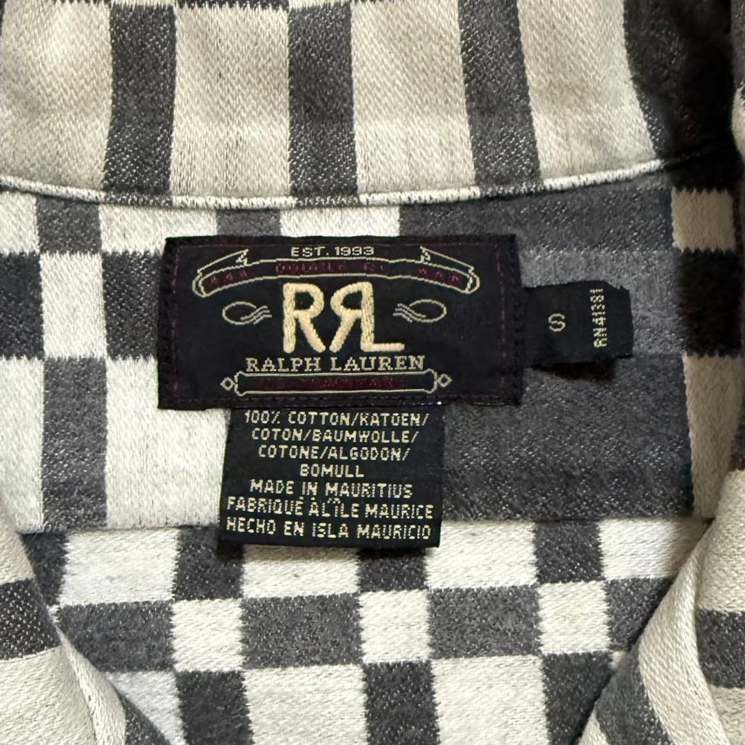 古着 90s RRL ダブルアールエル 三ツ星タグ オープンカラー シャツ