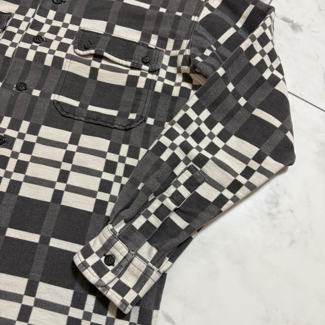 古着 90s RRL ダブルアールエル 三ツ星タグ オープンカラー シャツ