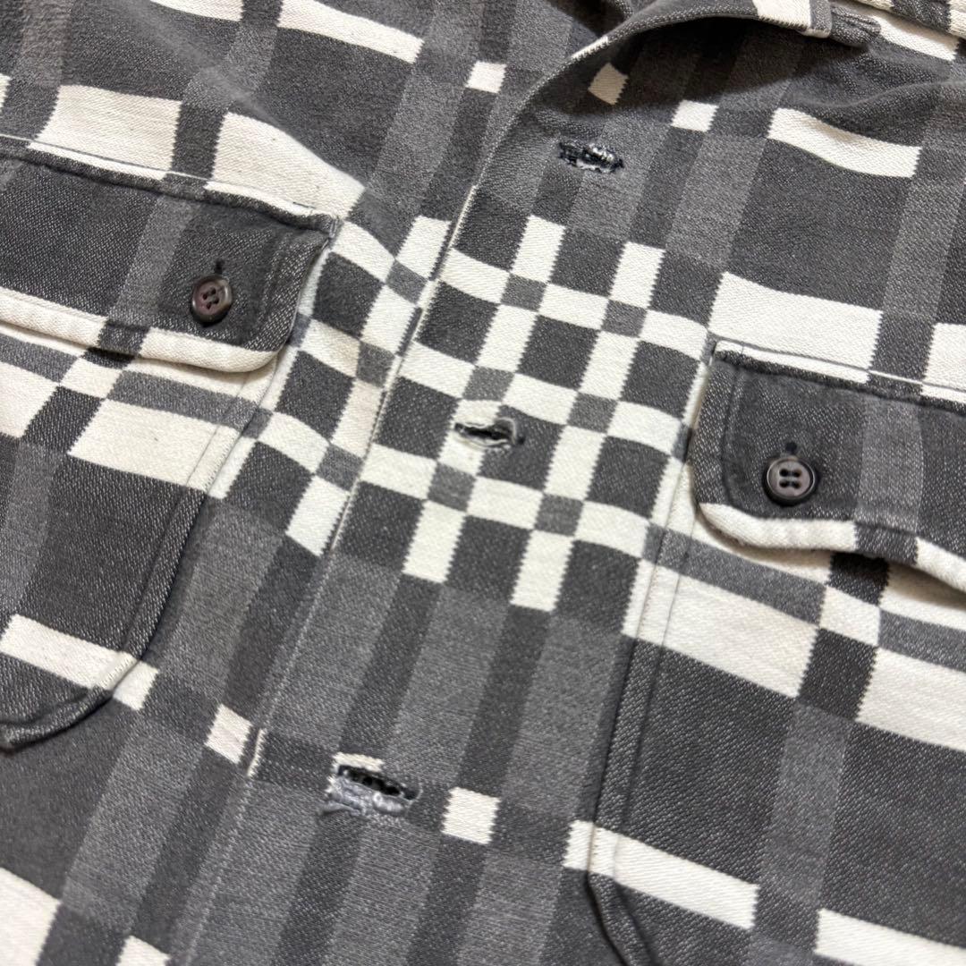 古着 90s RRL ダブルアールエル 三ツ星タグ オープンカラー シャツ