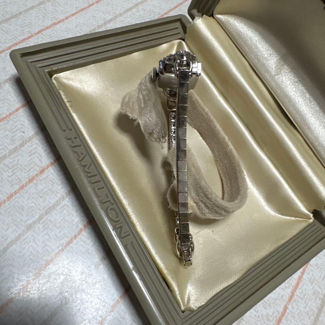 】ハミルトン レディース アンティーク ダイヤモンド 金無垢 プラチナ