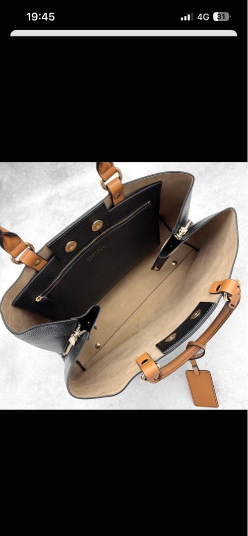 BARNEYS NEW YORK 黒レザートートバッグ