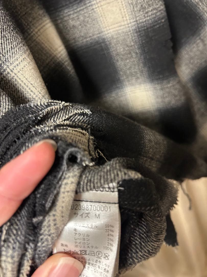 McGREGOR 久遠×hxcyyd ダメージ オンブレチェックシャツ M